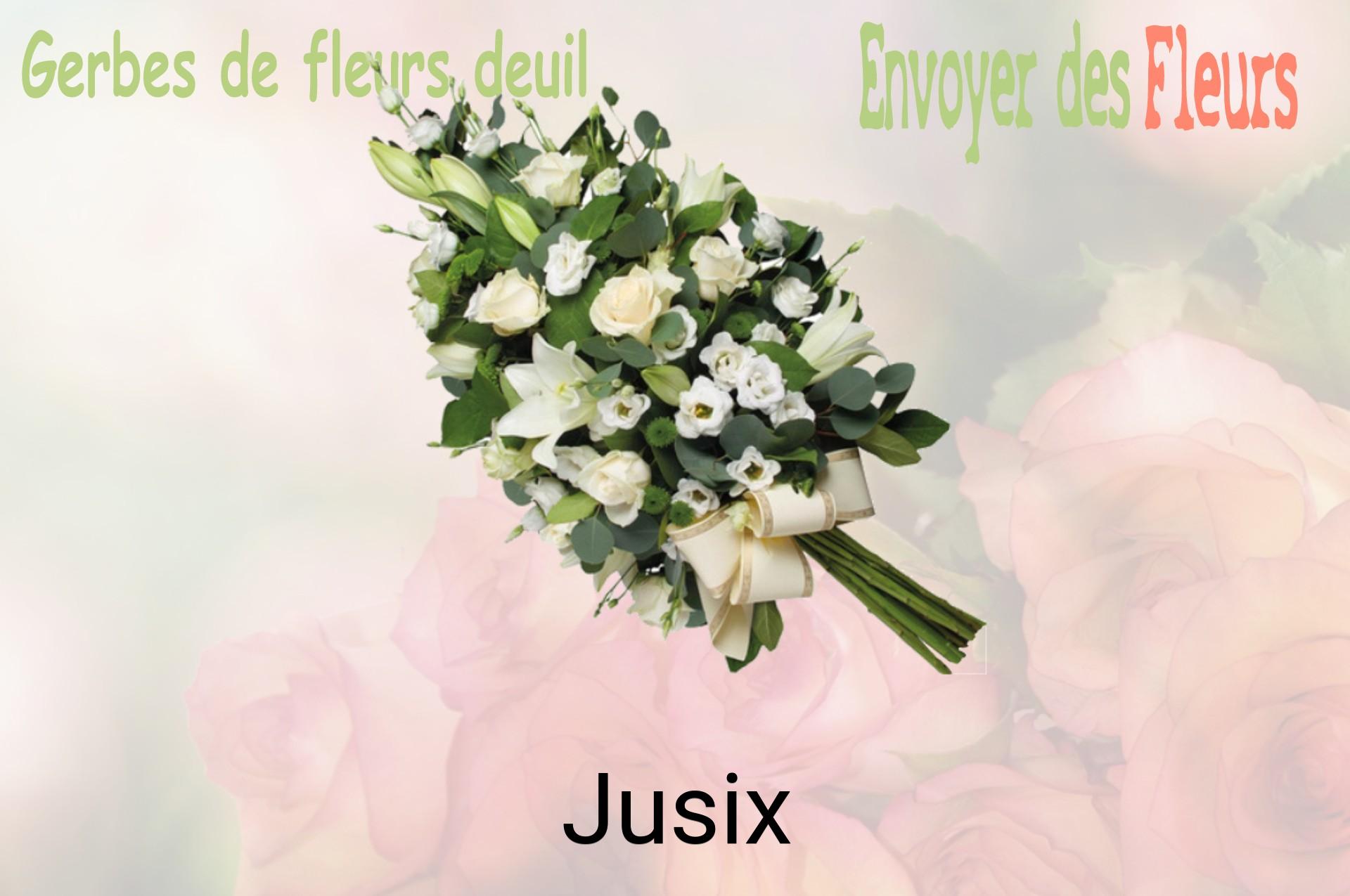 Gerbe de fleurs de deuil livrée à Jusix